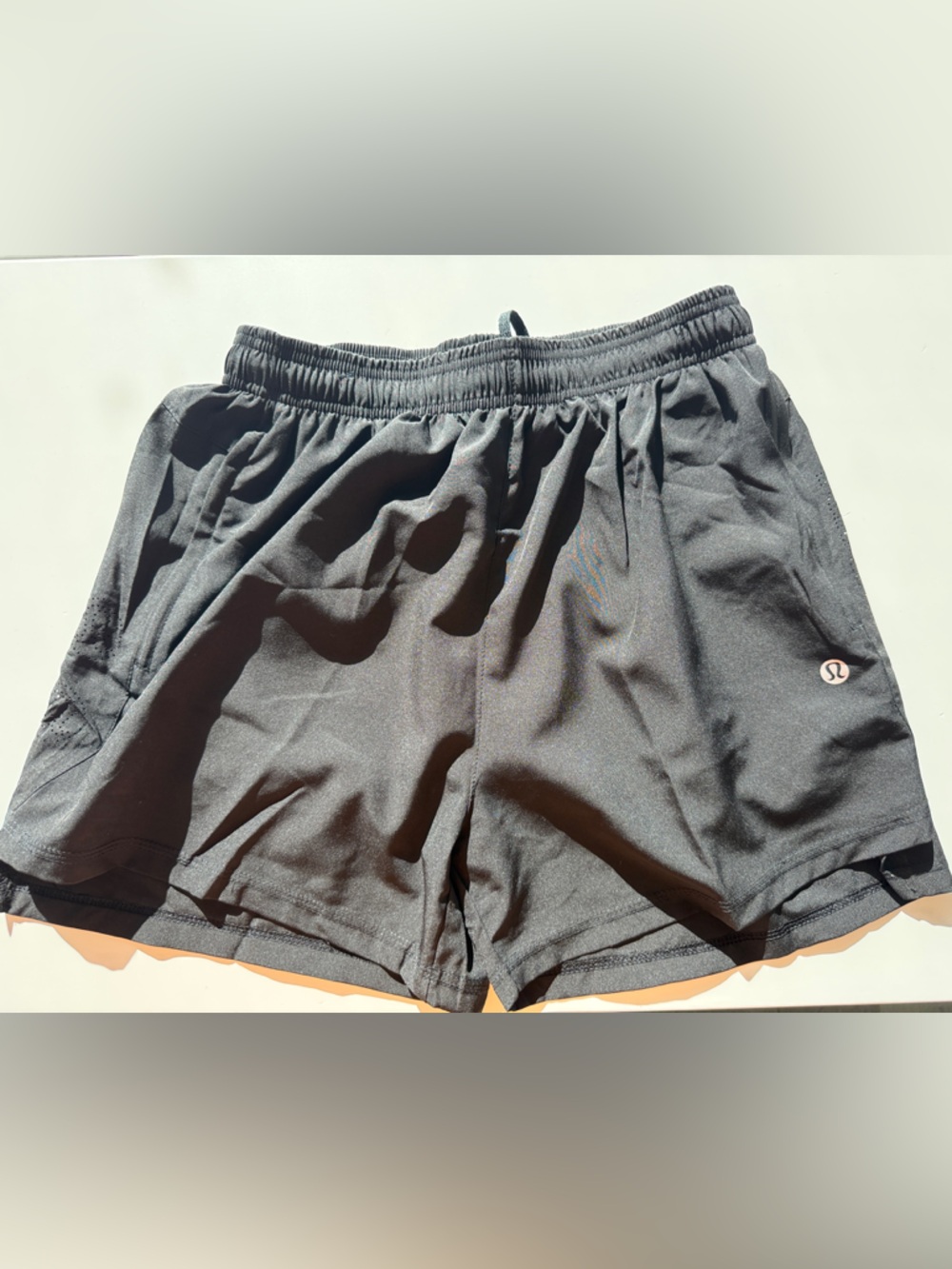 Black Athletic Shorts with Elastic Waistband